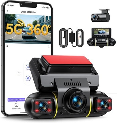 LAMTTO 4 CH Kanal Dashcam Camera Auto 360° Hardwire-Kit, Parküberwachung, IR