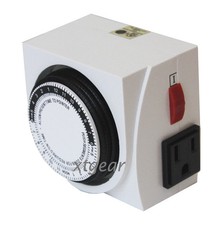 Dual 125V Outlet 24 Hour Mechanical Timer for...