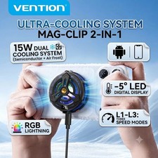 Vention Magnetic Phone Cooler 15W Gaming Radiator Fan Clip 2in1 Android iPhone