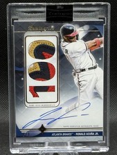 2023 Topps Luminaries Home Run Kings Ronald Acuña Jr Logo Patch Auto 1/1 🔴🔵