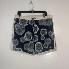 Roark Board Shorts Mens 34 Blue Tropical Floral Swim Trunks Stretch Quick Dry