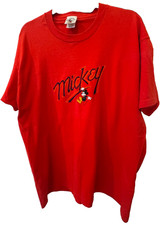 Vintage 90s Disney Mickey and Co. Red Embroidered t-shirt Size XL Made in USA