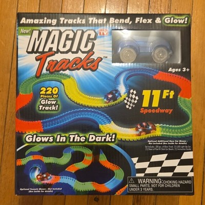 Magic Tracks 220 Glow Track Pieces Glow in the Dark Light-Up Race Car Ages 3+