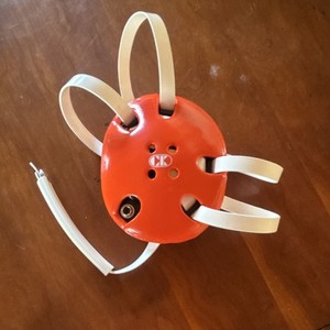 Cliff Keen Open Face Wrestling Headgear Orange  White Chin Strap Ear Guard
