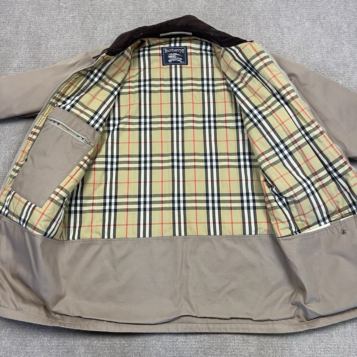 Vintage 90s Burberrys Insulated Field Jacket Coat Nova Check Lined