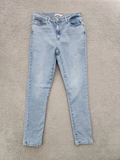 Levis 721 High Rise Skinny Jeans Womens 32 Light Wash Blue Stretch Denim Pants
