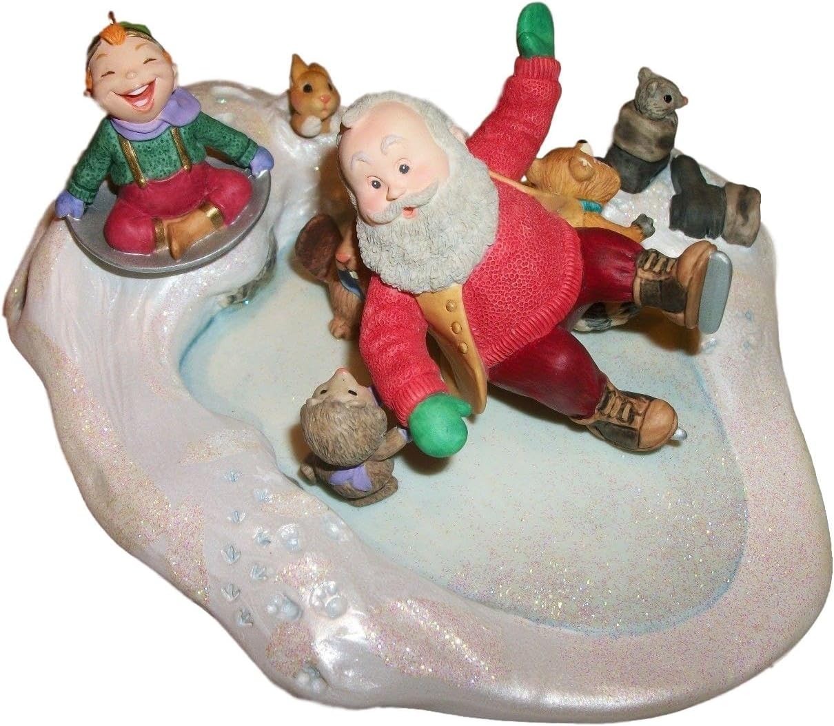 Hallmark Ornament Collector's Club Table Decor North Pole Pond 1999 Santa