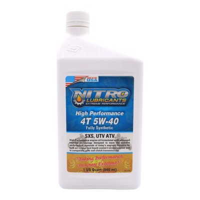 Nitro Lubricants 5W-40 4 Stroke Engine Oil   Semi-Synthetic, 1 Qt   Made in USA