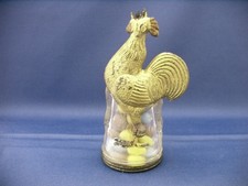 VINTAGE GLASS CROWING ROOSTER CANDY CONTAINER TOY CIRCA 1924