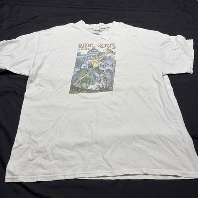 White Ride For The Roses 2001 Short Sleeve Shirt Size Xl Biking Race