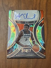 2023-24 Panini Select Anthony Edwards Top Shelf Signatures Tie-Dye Prizm #/25 AU