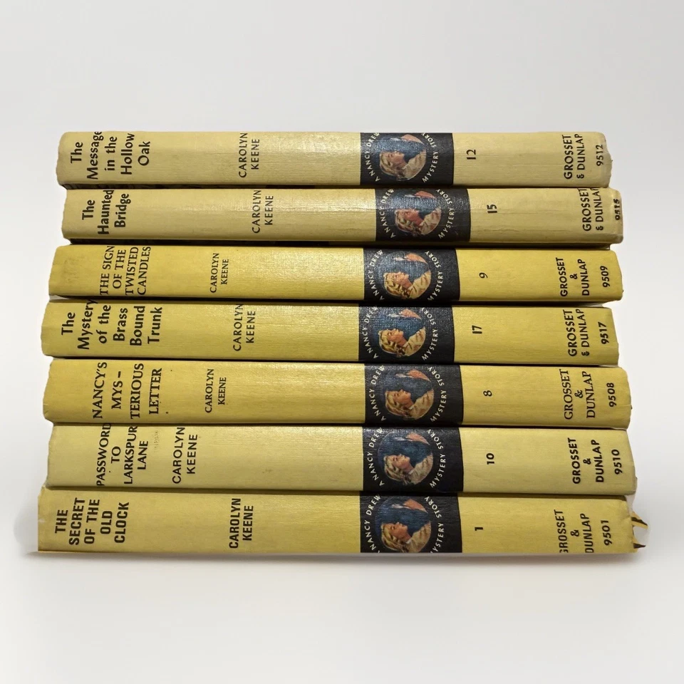 Vintage Nancy Drew Mystery Stories Lot 14 Yellow Hardcover Books Grosset Dunlap - Imagem 2 de 2