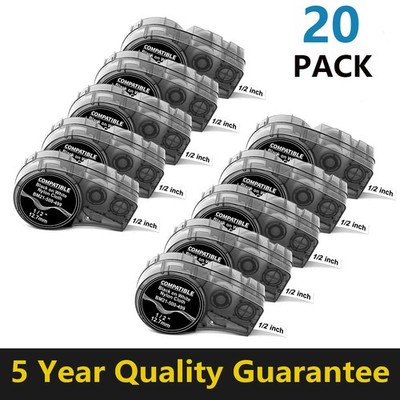 20PK Label Cartridge for Brady BMP21-PLUS M21-500-499 Nylon Black/White 1/2''x16'