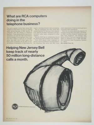 Helping New Jersey Bell Track 50 Million Long Distance Calls RCA Spectra 70 Ad 1