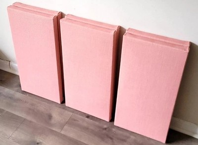 6 Sound Absorbing Acoustic Wall Panels in Salmon - SET of 6