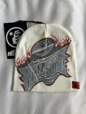 Hellstar Beanie Moto Graffiti White One Size All Over AOP Skully