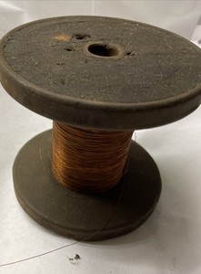 VTG Wire Spool With #40 (?) Enamel MAGNET WIRE 4” Dia.  X 4” Tall