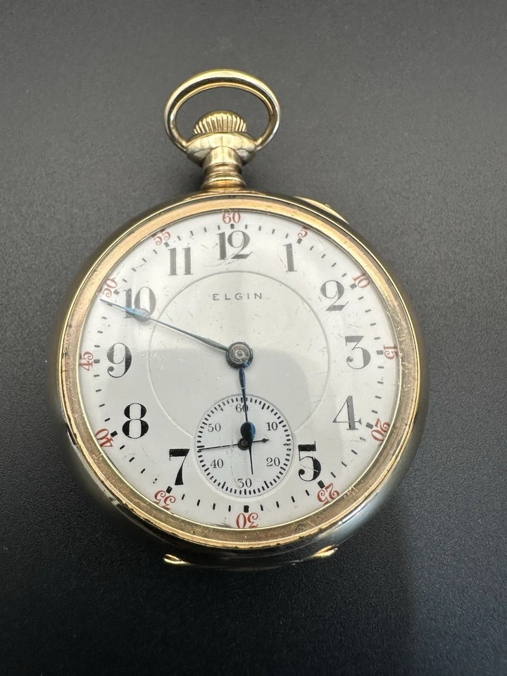 1907 Elgin Veritas 23j 18s Pocket Watch Diamond End Stone Serviced - Image 3 of 4