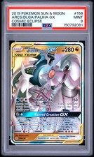 Pokemon TCG Arceus & Dialga & Palkia GX 156/236 Sun & Moon Cosmic Eclipse PSA 9