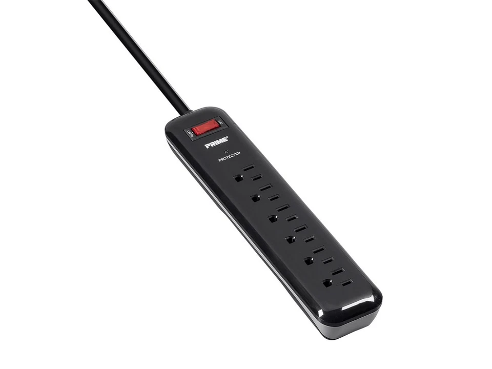 6 Outlet Surge Protector Power Strip with Low-Profile Plug with 4ft Cord. - Image 3 of 4