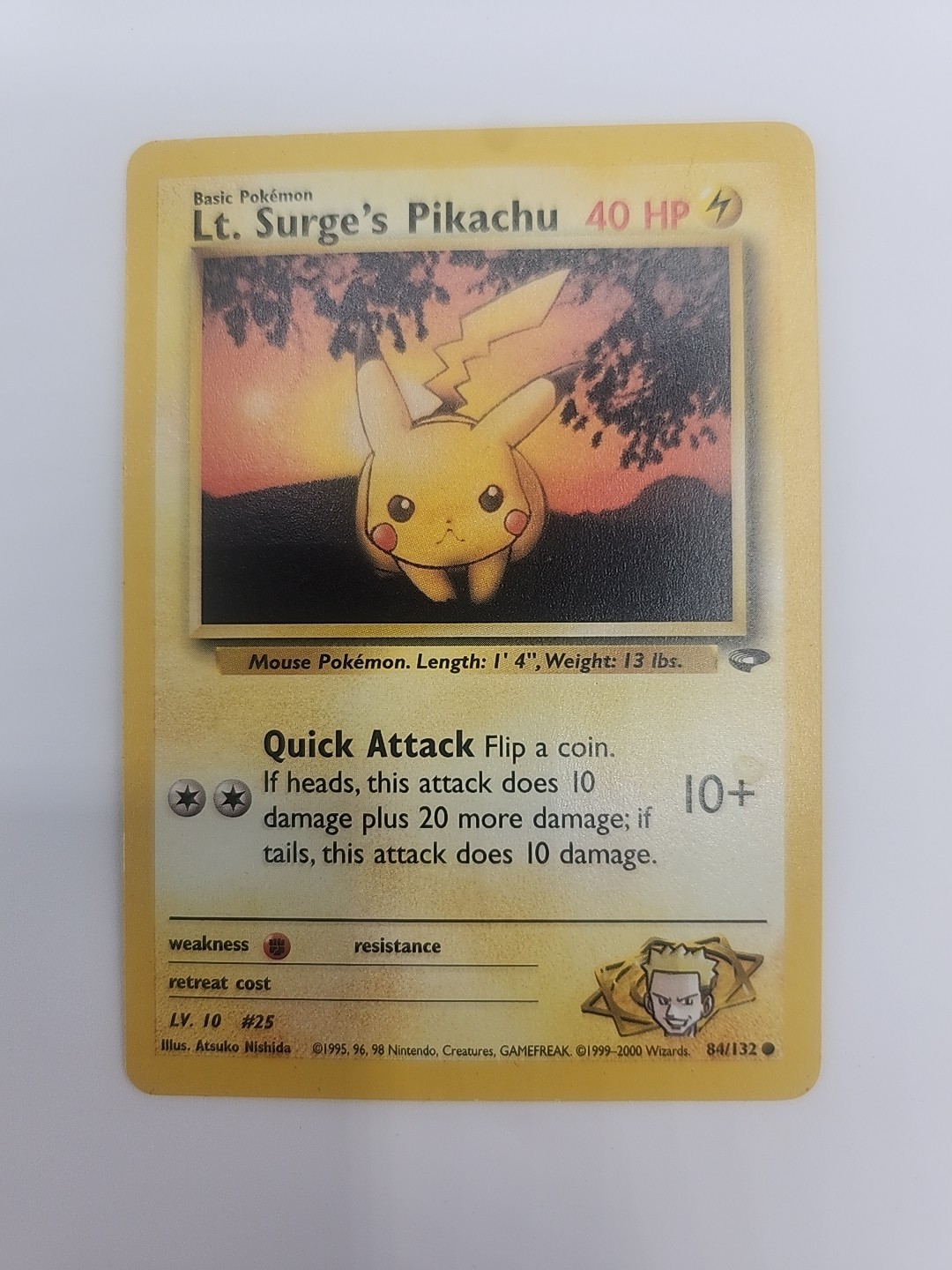 Pokemon Gym Challenge "Lt. Surge's Pikachu" 84/132 / Common / NM