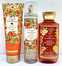 Bath  Body Works Peach Blossom  Nectar Fragrance Mist, Body Cream  Body Wash