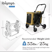 Ibiyaya BigBuddy Pet Stroller  Crate, Camel, Open Box