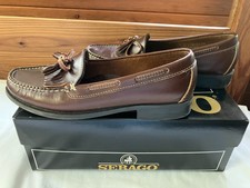 Sebago Women Leather Tassel Loafers Brown 9 Original Box Made in USA EUC