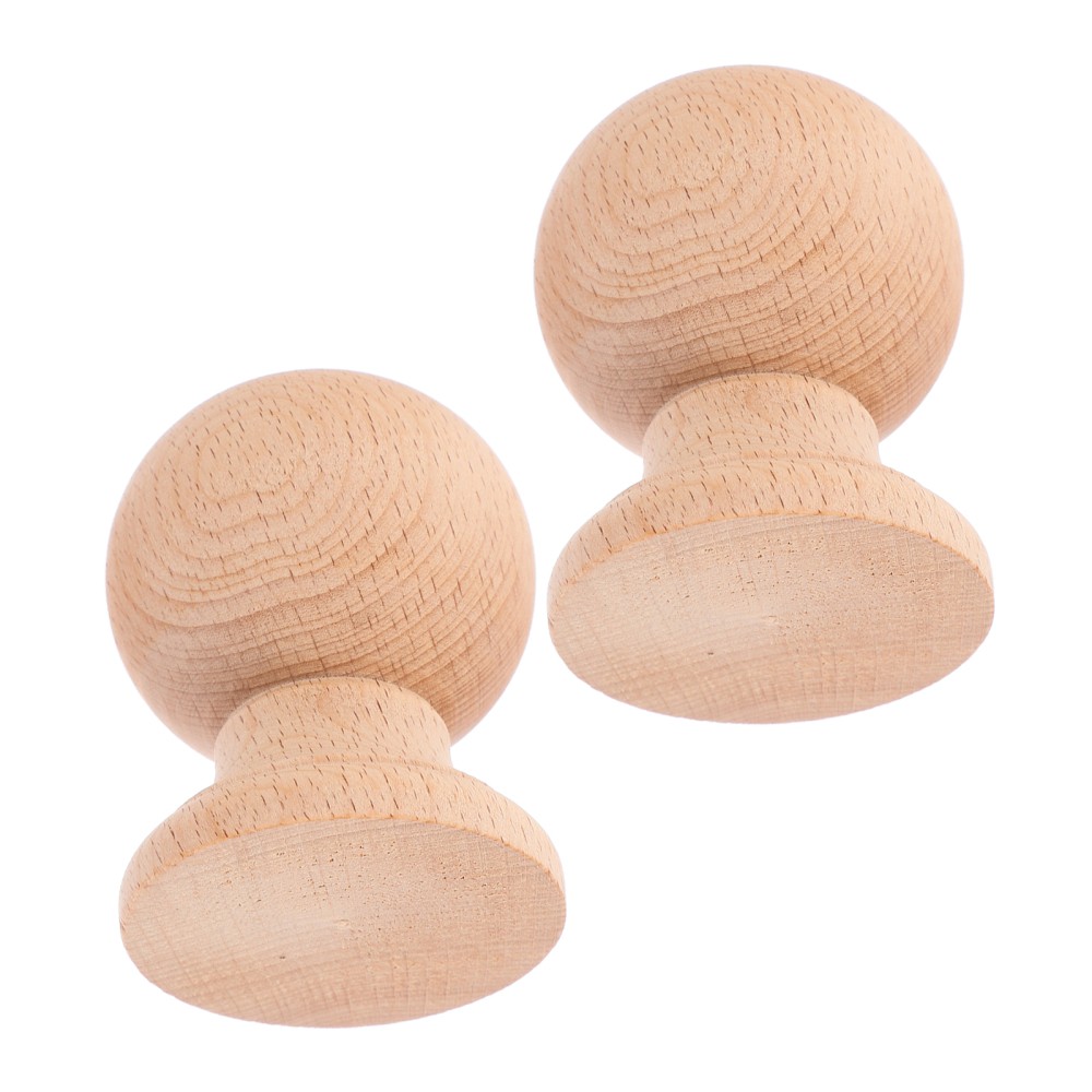 2pcs Bed Post Finials: 6 cm Ball Finial Tops Wooden Fence Topper Caps - Curtain