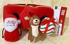 ZippyPaws HOLIDAY BURROW SANTA'S SLEIGH Squeaky Plush Dog Toy New -FREE SHIPPING