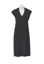 B5 NWT VINCE Classic Black Cap Sleeve V Neck Midi Dress Size 0 $345