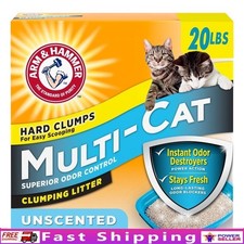 Multi-Cat Unscented Clumping Cat Litter 20lb Odor Control Dust Free Low Tracking 0.97 per pound
