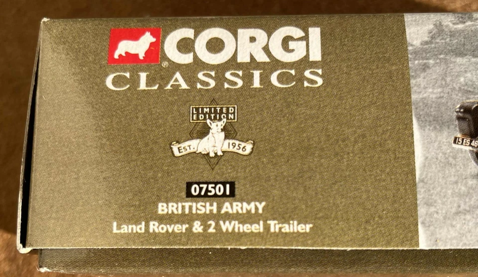CORGI Classics Réf 07501 Militaire 1/43 LAND ROVER & 2 Wheel Trailer Comme NEUF - Photo 2/4