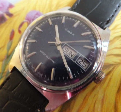 British Made Timex Marlin Manual Winding Day/Date Watch 1979
