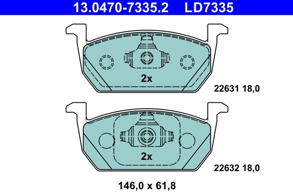 ATE BremsbeläGe Bremsbelagsatz Vorne FüR VW Polo AW1 BZ1 T-Cross C11 C11_-image