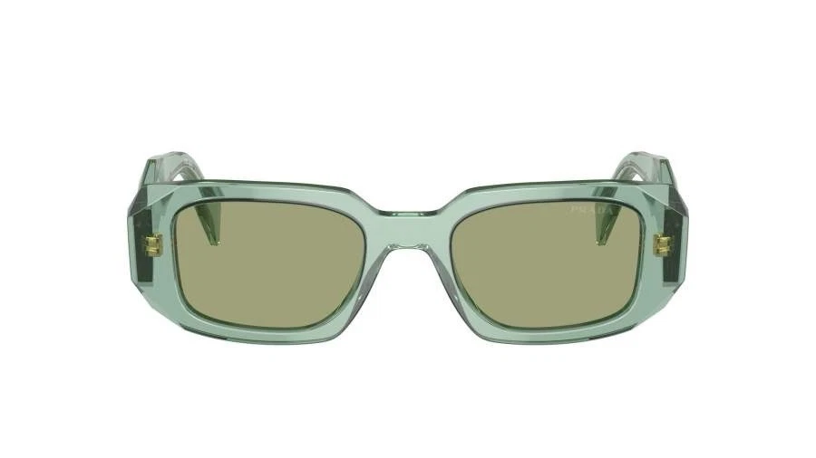 Gafas de sol Prada geométricas verdes con detalles dorados Foto 4 de 4