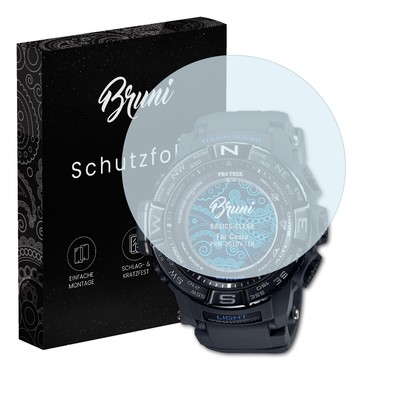 Bruni 2x Folie für Casio PRW-3510Y-1ER Schutzfolie Displayschutzfolie