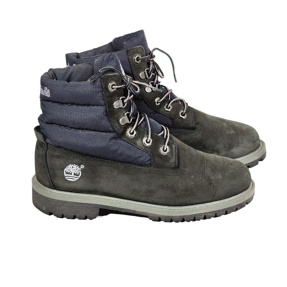 Timberland 650 Puffer Boots Mens Boys Size 6 Black Down  display picture 2
