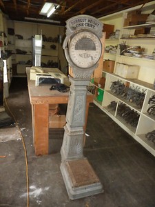 National Weighing Mch Coin Operated Penny Scale Cast Iron 1910 Parts Lollipop 