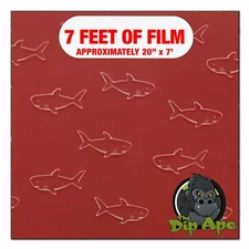 Hydrographic film Mini Clear White Sharks 7' x 20" hydro dip dipping