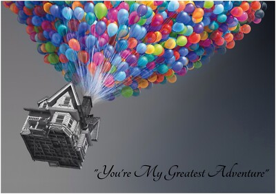 Disney Up Balloons Greatest Quote Movie Wall Art Framed Canvas Picture 20x30''
