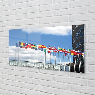 Tulup Acrylglas 100x50 Wandkunst mehrere Fahnen