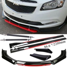 Front Bumper Lip Spoiler Splitter Body Side+Skirt For Chevrolet Cruze