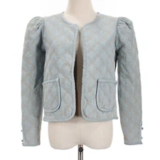 Love the Label NWOT Adrienne Quilted Bolero Jacket Size XS in Light Blue
