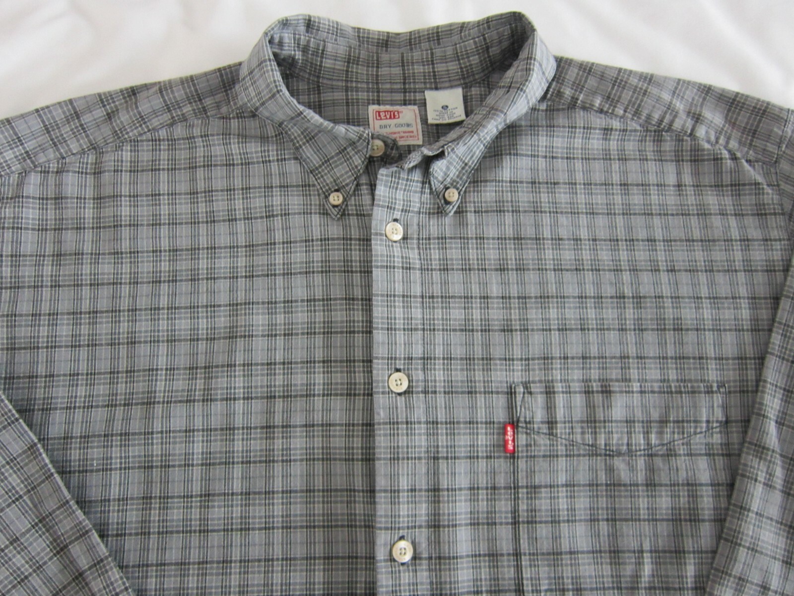 Levi's Dry Goods USA Shirt Mens Large Vintage Blue Ch… Gem