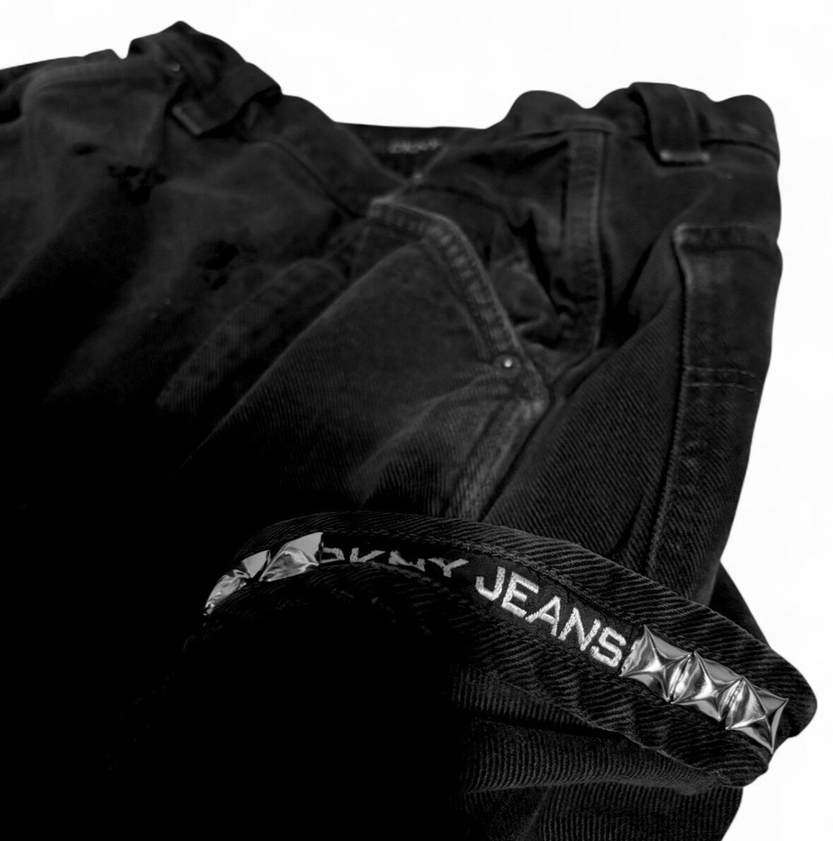 Black studded and distressed baggy jeans jnco/sou… - image 4