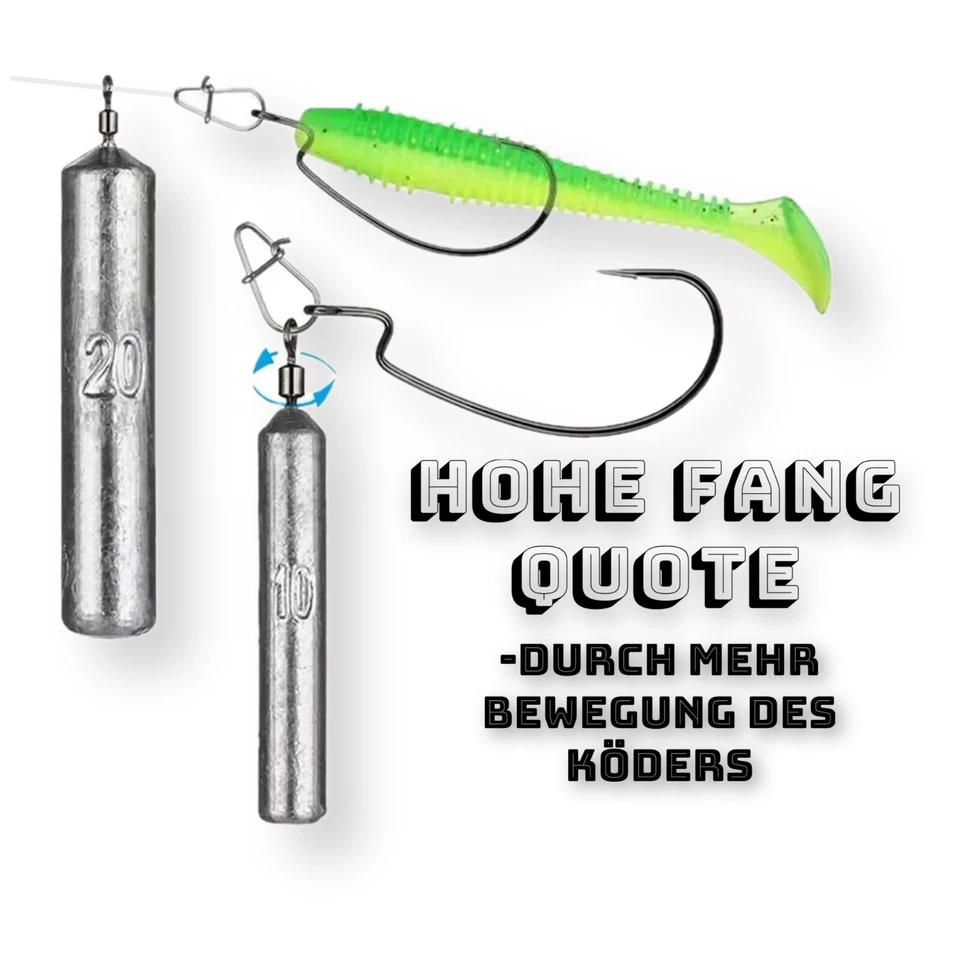 25 Stück Free Rig Blei Set Box 5-20g Drop Shot Stabblei Barsch Raubfisch Angeln - Bild 4 von 4