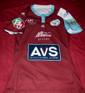 Fanion Vintage CS Bourgoin Jallieu Rugby - Années 90 - Pennant Club Français