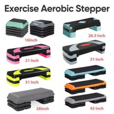 16"/28"/31"/43" Fitness Aerobic Step Adjust Exercise Stepper Workout w/Risers
