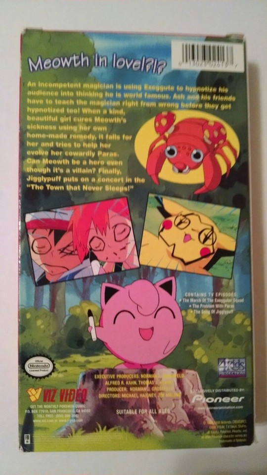 Pokemon Vol 14 Jigglypuff Pop 2000 VHS contains 3 original TV episodes ...